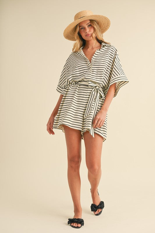 Sail Away Striped Short Romper