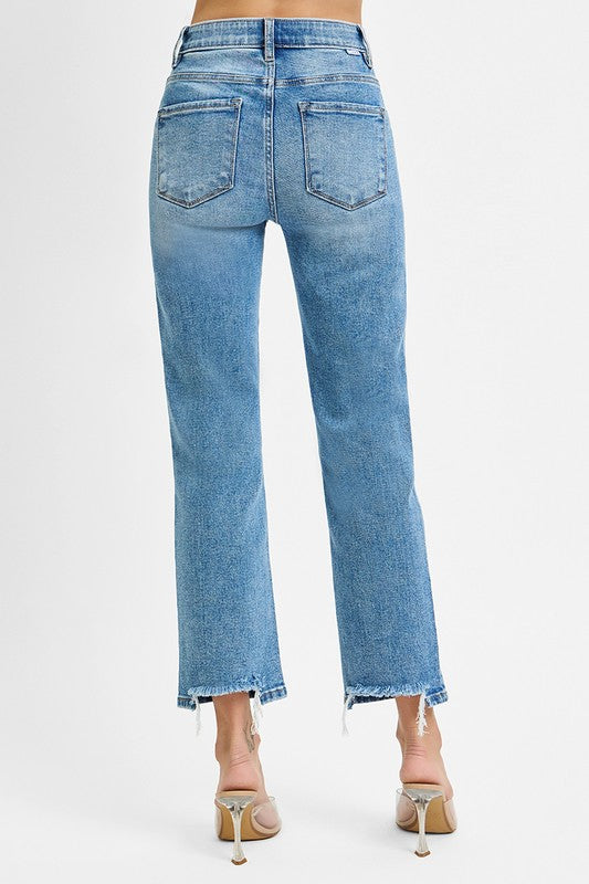 Darina High Rise Cropped Straight Leg Jeans