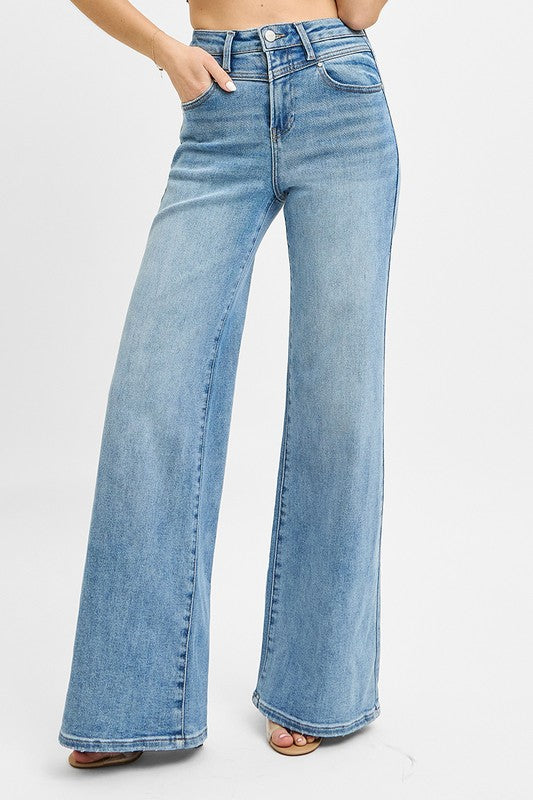 Leenah High Rise Wide Leg Denim Jeans