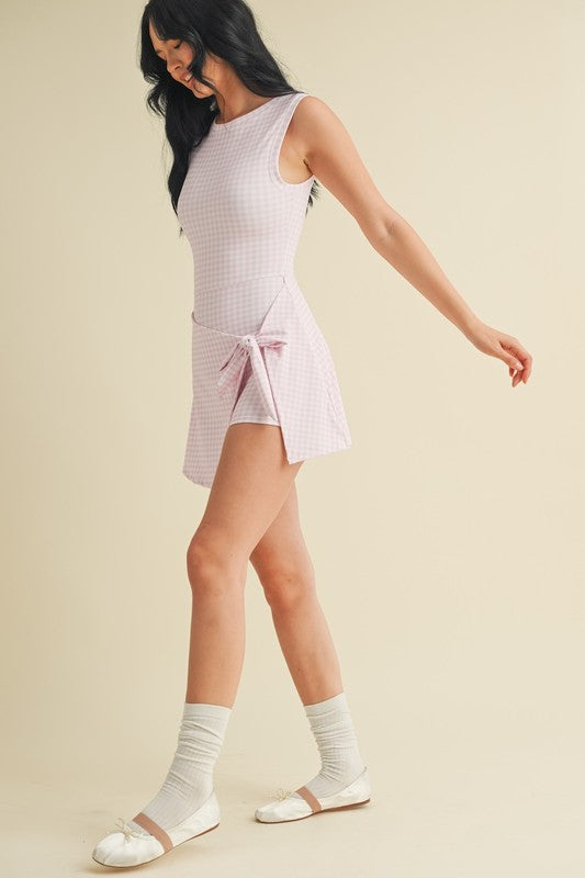 Gingham Charm Wrap Mini Dress