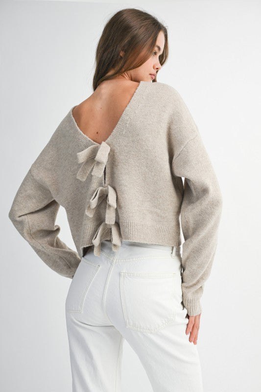 Bow & Tell Reversible Knit Sweater