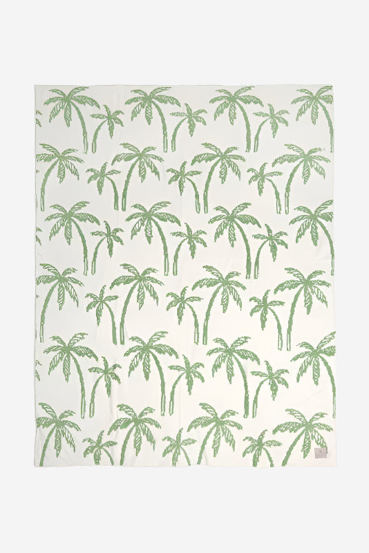Island Breeze Reversible Palm Tree Throw Blanket