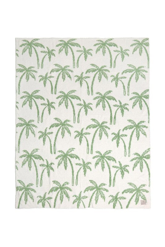 Island Breeze Reversible Palm Tree Throw Blanket