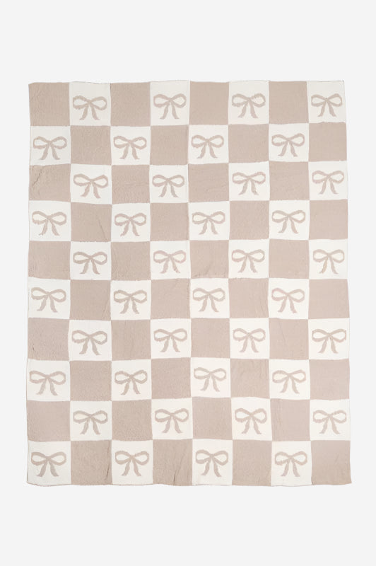 Bow & Check Luxe Throw Blanket