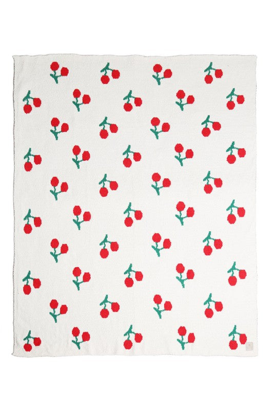 Cherry Plush Throw Blanket