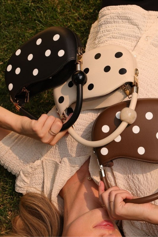 Melie Bianco Jennie Chocolate Polka Dot Bag