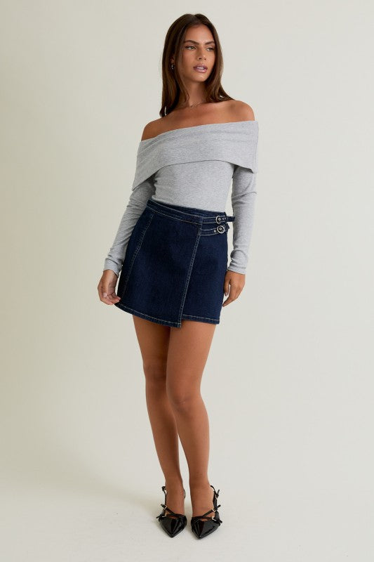 Curve Appeal Denim Mini Skirt