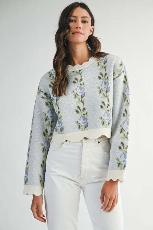Fleurora Scallop Knit Sweater