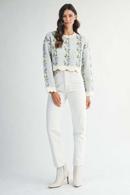 Fleurora Scallop Knit Sweater