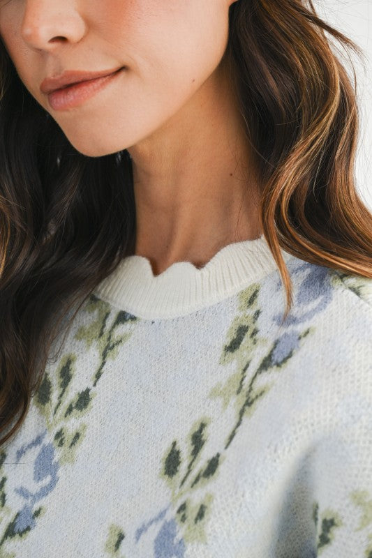 Fleurora Scallop Knit Sweater