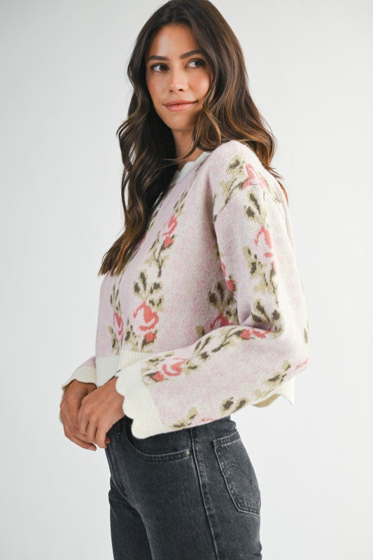 Fleurora Scallop Knit Sweater