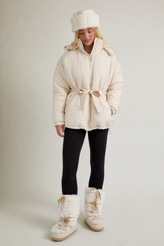 Snowbound Belted Puffer Jacket