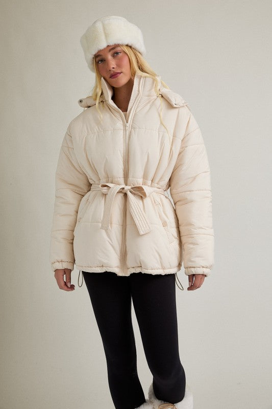 Snowbound Belted Puffer Jacket