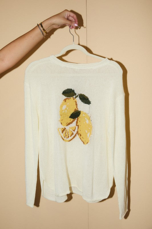 Fresh Picked Lemon Knit Sweater