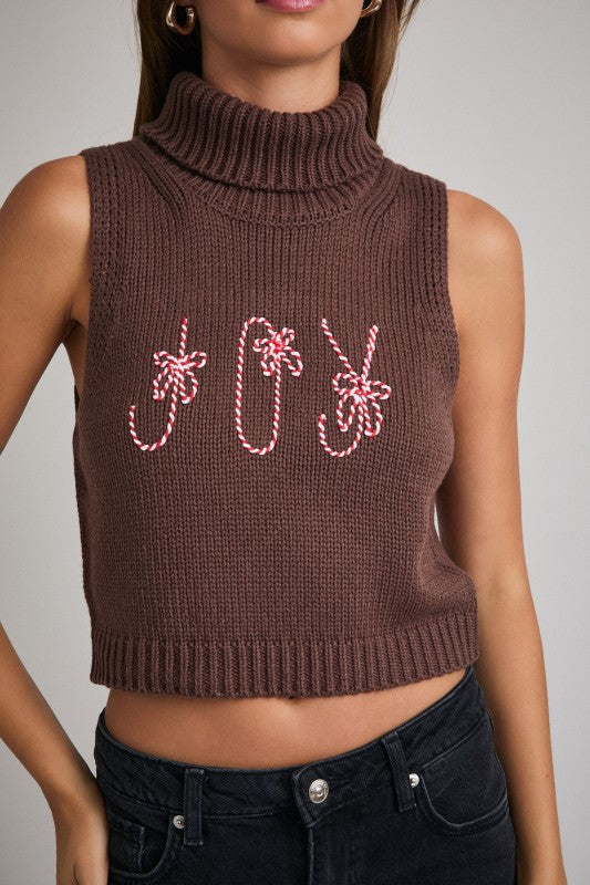 JOY Ride Candy Cane Knit Top