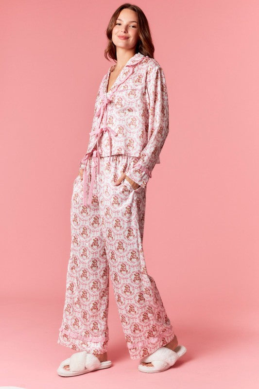 Bear & Bow Satin Pajama Pants