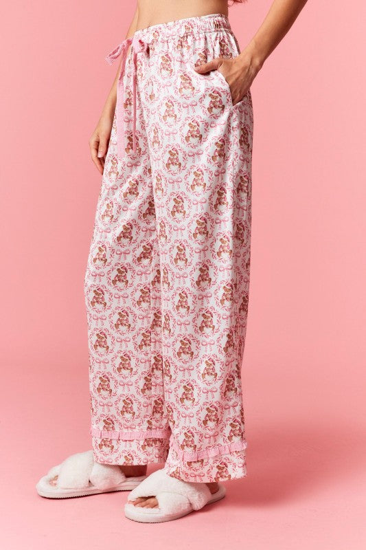 Bear & Bow Satin Pajama Pants