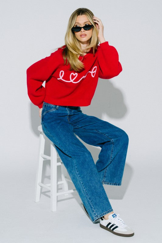 Love Script Graphic Sweater