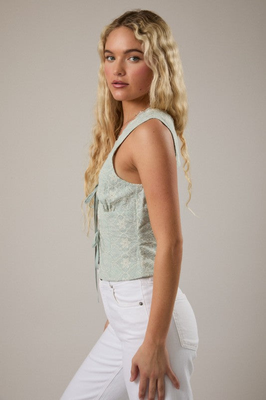 Sunny Afternoon Lace Vest Top