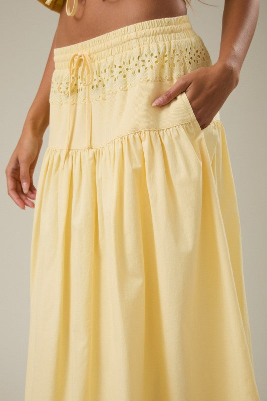 Corner Stand Lace Maxi Skirt