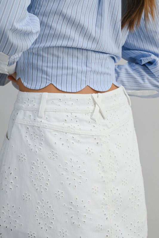 Atelier Eyelet Mini Skirt
