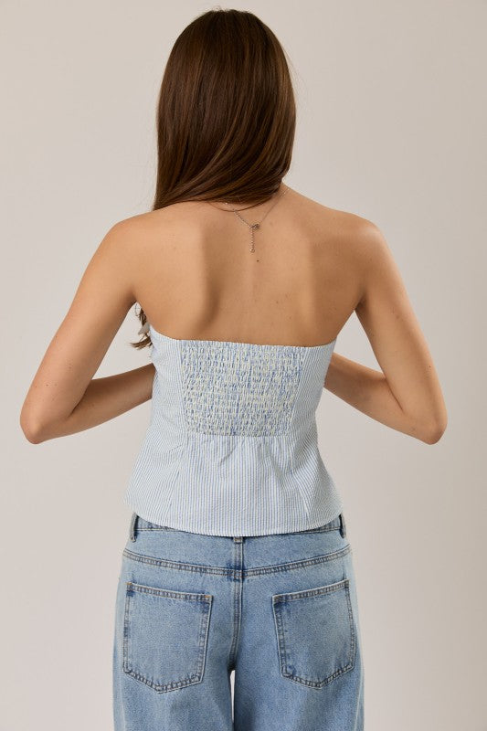 Folded Stripe Corset Top