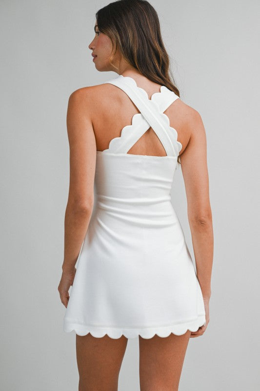 Country Club Scallop Mini Dress