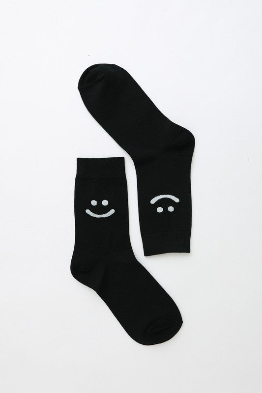 Happy Face Cotton Crew Socks