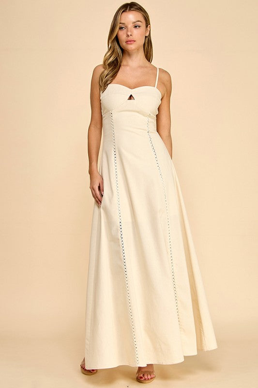 European Countryside Linen Maxi Dress