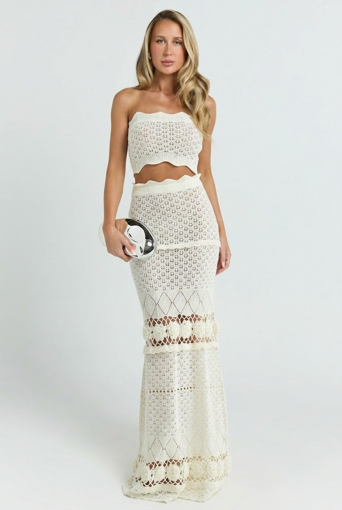 Villa Vacation Crochet Maxi Set