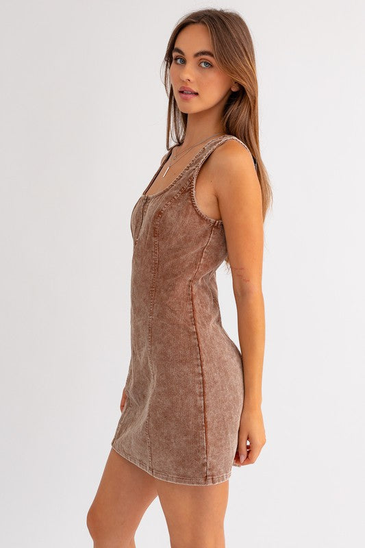 PREORDER - Coffee Shop Date Corduroy Mini Dress