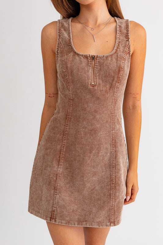 PREORDER - Coffee Shop Date Corduroy Mini Dress