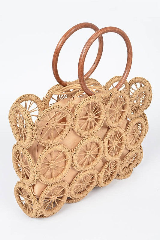 Slice Of Summer Circle Woven Straw Tote - Final Sale