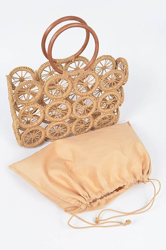 Slice Of Summer Circle Woven Straw Tote - Final Sale