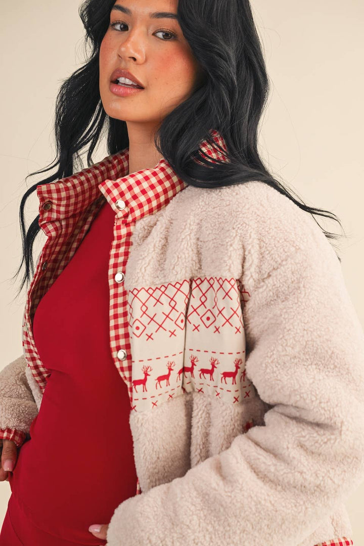Reindeer Sugar Cookie Sherpa Jacket