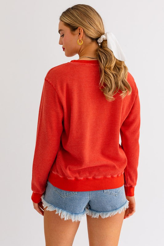 USA Round Neck Thermal Sweatshirt