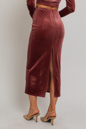 Making Magic Velvet Midi Skirt - Final Sale