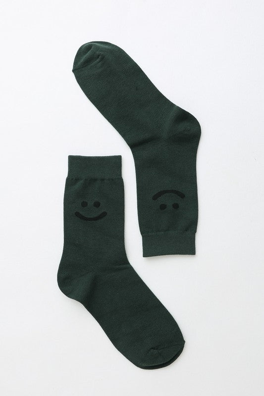 Happy Face Cotton Crew Socks