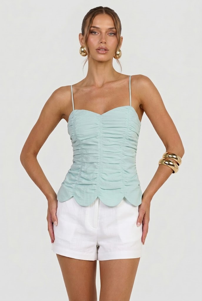 Mint Gelato Scallop Top