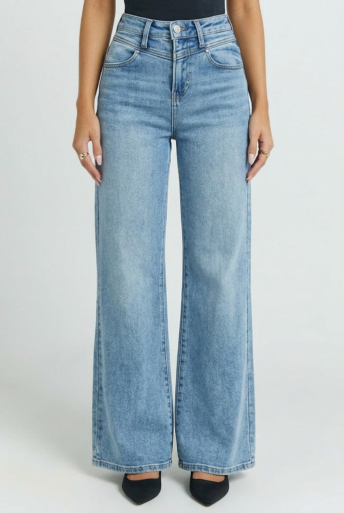 Leenah High Rise Wide Leg Denim Jeans
