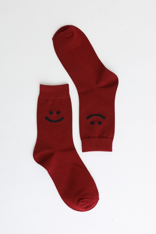 Happy Face Cotton Crew Socks