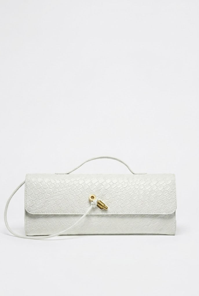 Sleek Structured Woven Clutch