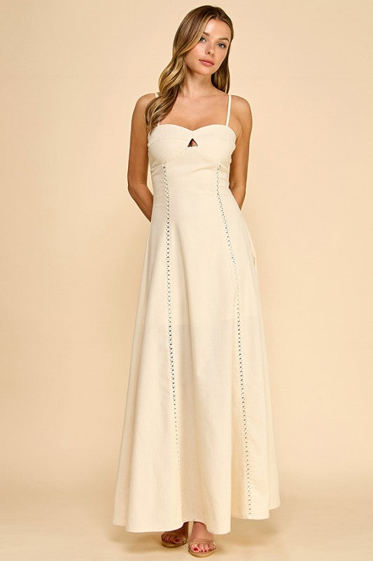 European Countryside Linen Maxi Dress