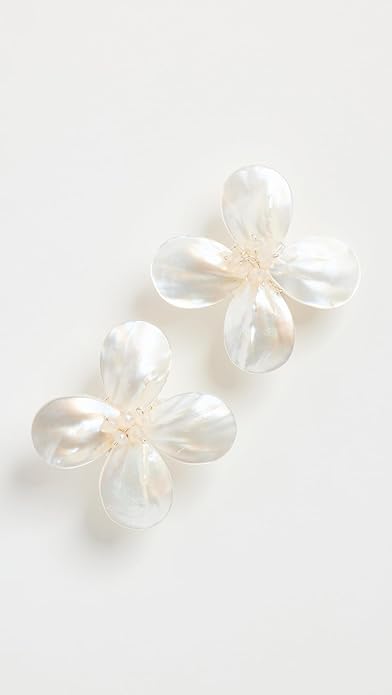 SHASHI Coquina Flower Pearl Earrings