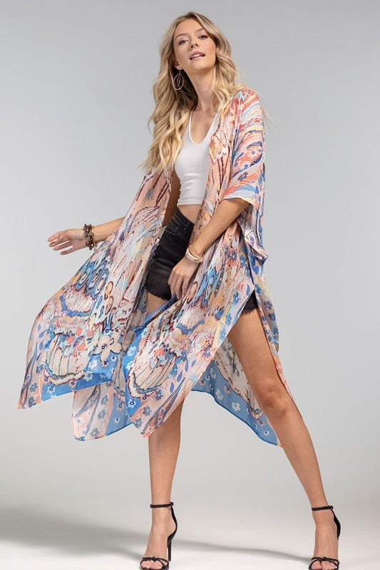 Sapphire Bay Open Front Kimono