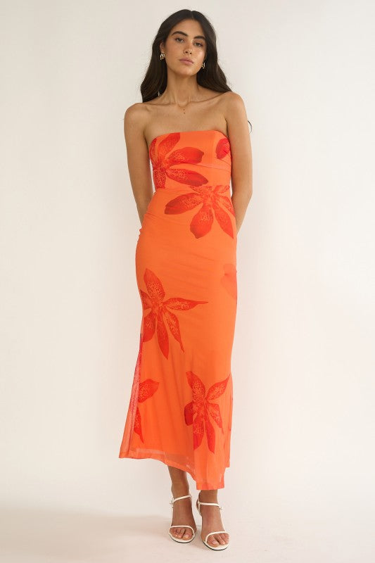 Papaya Punch Midi Dress