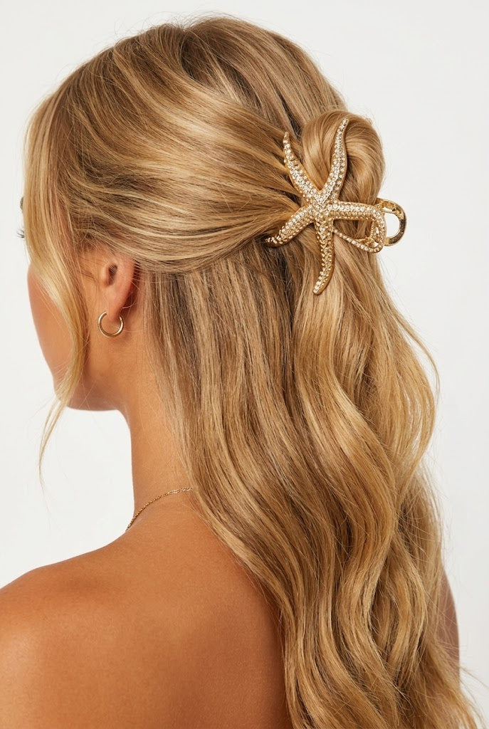 Gold Starfish Claw Clip