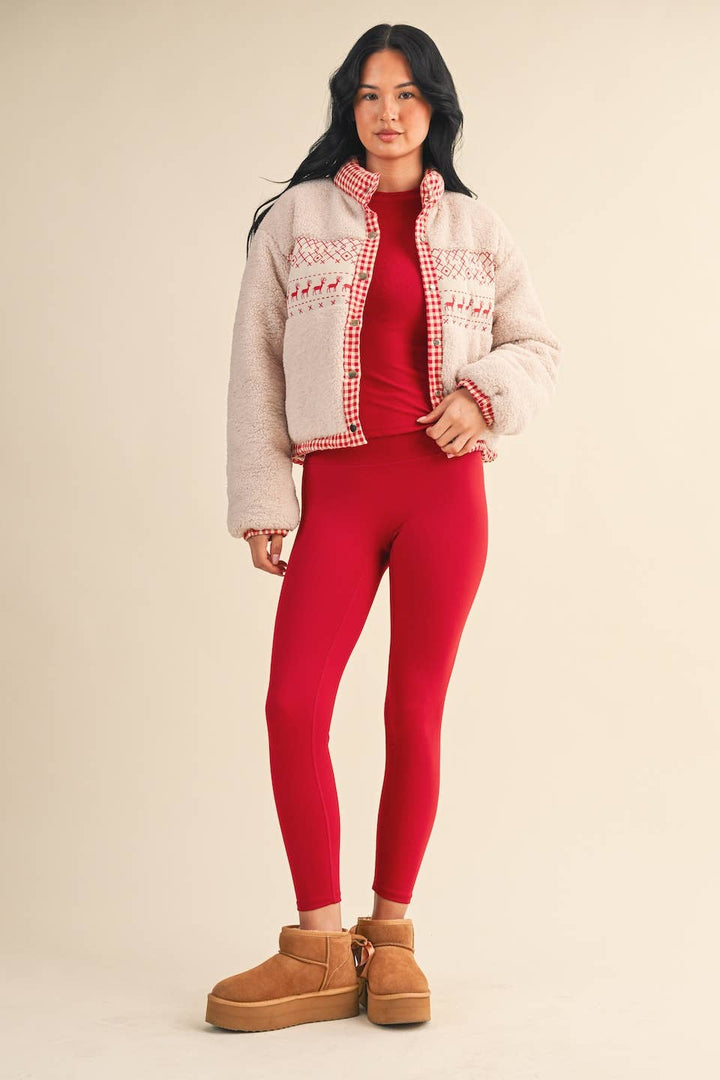 Reindeer Sugar Cookie Sherpa Jacket