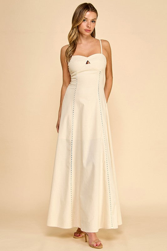 European Countryside Linen Maxi Dress