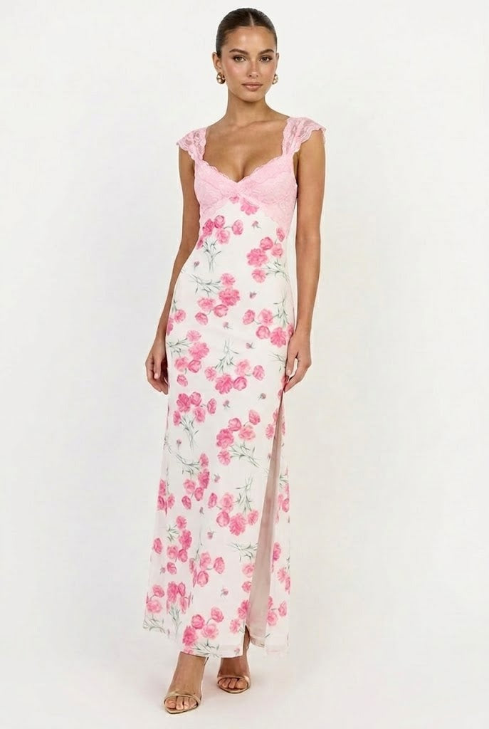 Garden Party Lace Floral Maxi Dress